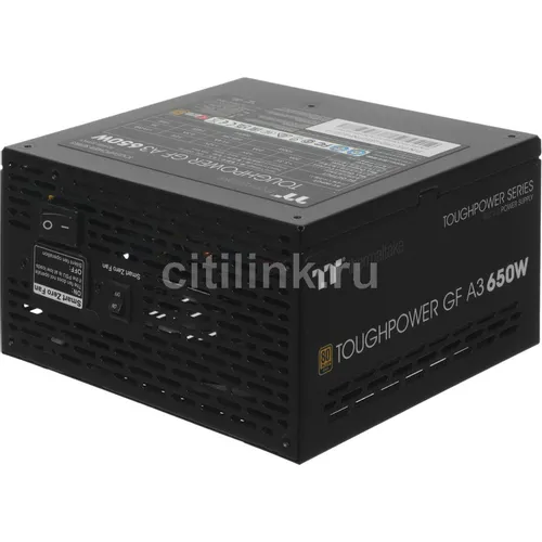 Блок питания Thermaltake Toughpower GF A3 Gen.5, 650Вт, 80 PLUS GOLD, 120мм, черный, retail [ps-tpd-0650fnfage-h]