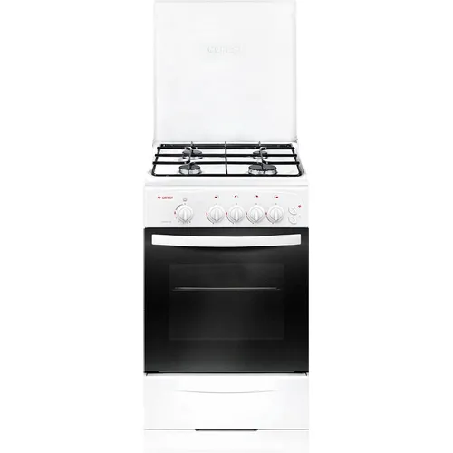 Газовая плита GEFEST ПГ 3200-06, газовая духовка, металлическая крышка, сталь, белый