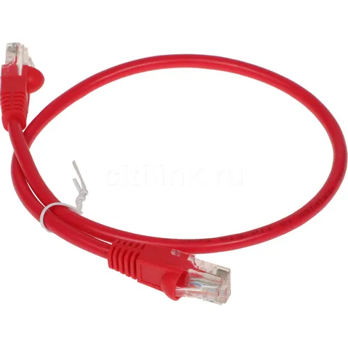 Патч-корд Buro UTP-5E-0.5M-R литой (molded), UTP, кат.5E, 0.5м, 4 пары, 26AWG, алюминий омедненный, многожильный, красный