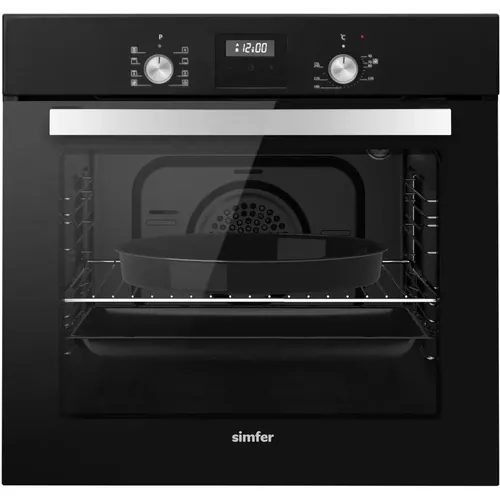 Духовой шкаф электрический Simfer B6EB59070, 58л, дверца с 2 стеклами, черный