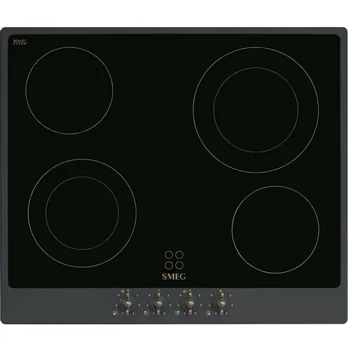Электрическая варочная поверхность SMEG P864AO, конфорок: 4 шт., стеклокерамика, независимая, черный