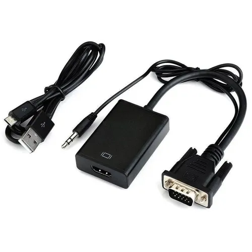 Переходник аудио-видео PREMIER 5-982-0.15, VGA (m) - HDMI (f), Jack 3.5 (f), 0.2м, черный