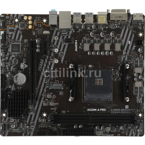 Материнская плата MSI A520M-A PRO, Socket AM4, AMD A520, mATX, Ret