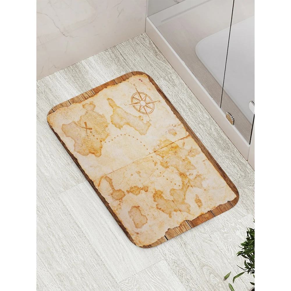 Противоскользящий коврик для ванной, сауны, бассейна JOYARTY Карта сокровищ bath_18561