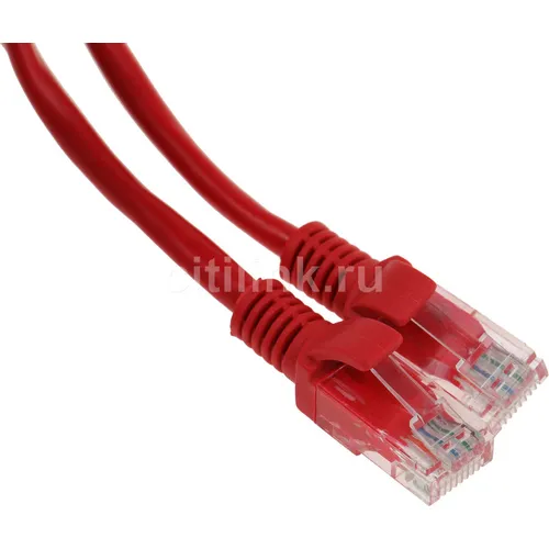 Патч-корд PREMIER PP12-1M/R литой (molded), UTP, кат.5E, 1м, 4 пары, 26AWG, алюминий омедненный, многожильный, красный