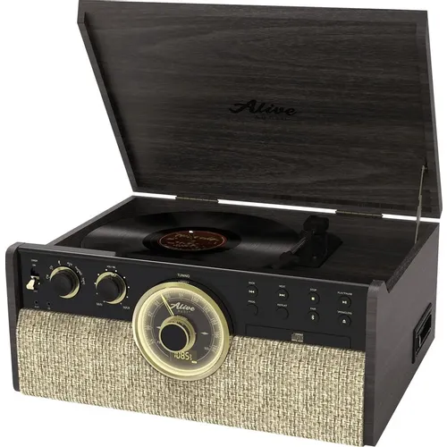 Виниловый проигрыватель ALIVE AUDIO Great Gatsby, ручной, коричневый [aa-ggs-08-dw]