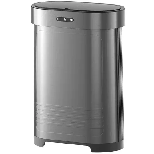 Ведро для мусора KITCHEN JOY Классик KJ-JAH5598, 60л, нержавеющая сталь, овальная, сенсорная крышка, серебристый