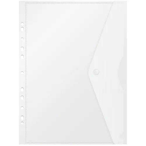 Конверт на кнопке Бюрократ -PK880CLEAR/1, A4 пластик, 0.18мм, прозрачный 5 шт./кор.