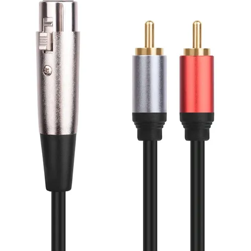 Кабель-переходник аудио PREMIER PCH-251, 2хRCA (m) - XLR (f), 1.8м, GOLD, черный