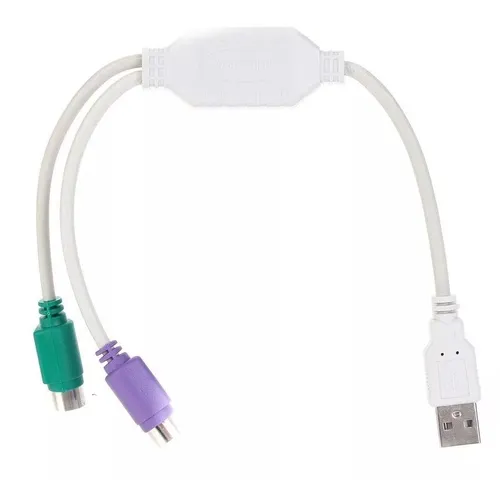 Кабель PREMIER 6-082-PS2, USB 2.0 A(m) (прямой) - PS/2 (f) (прямой), круглое, 0.3м, пакет, серый