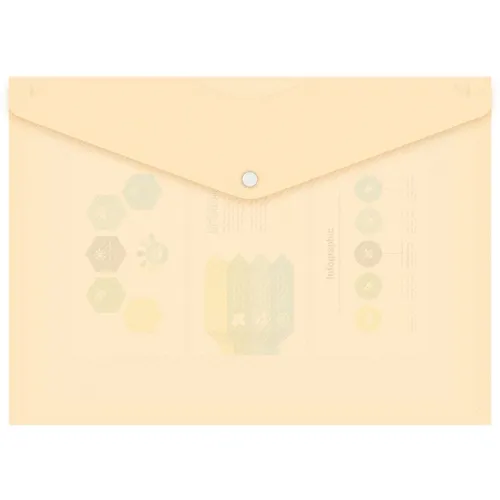 Конверт на кнопке Бюрократ DeLuxe DL801MILK/1, A4 пластик, 0.18мм, молочный 10 шт./кор.