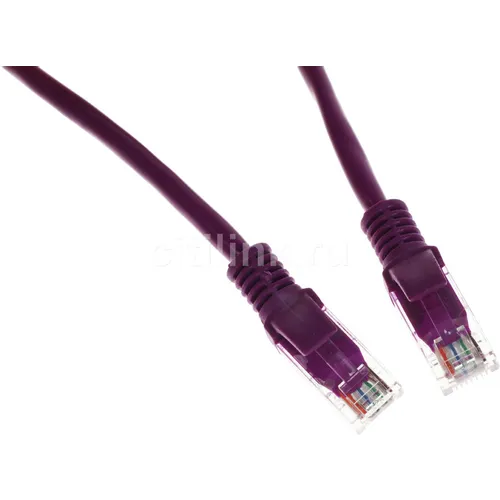 Патч-корд PREMIER PP12-0.5M/V литой (molded), UTP, кат.5E, 0.5м, 4 пары, 26AWG, алюминий омедненный, многожильный, фиолетовый