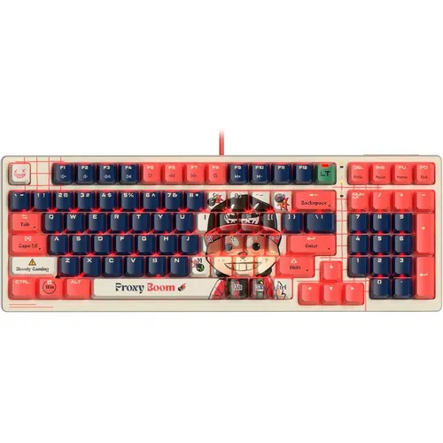 Клавиатура A4TECH Bloody AT98 Proxy Boom, проводная, USB, оптомеханическая, бежевый/красный
