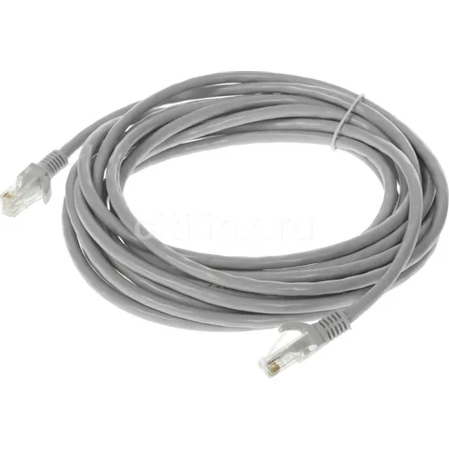Патч-корд PREMIER PP6U-5M литой (molded), UTP, кат.6, 5м, 4 пары, 24AWG, алюминий омедненный, многожильный, серый