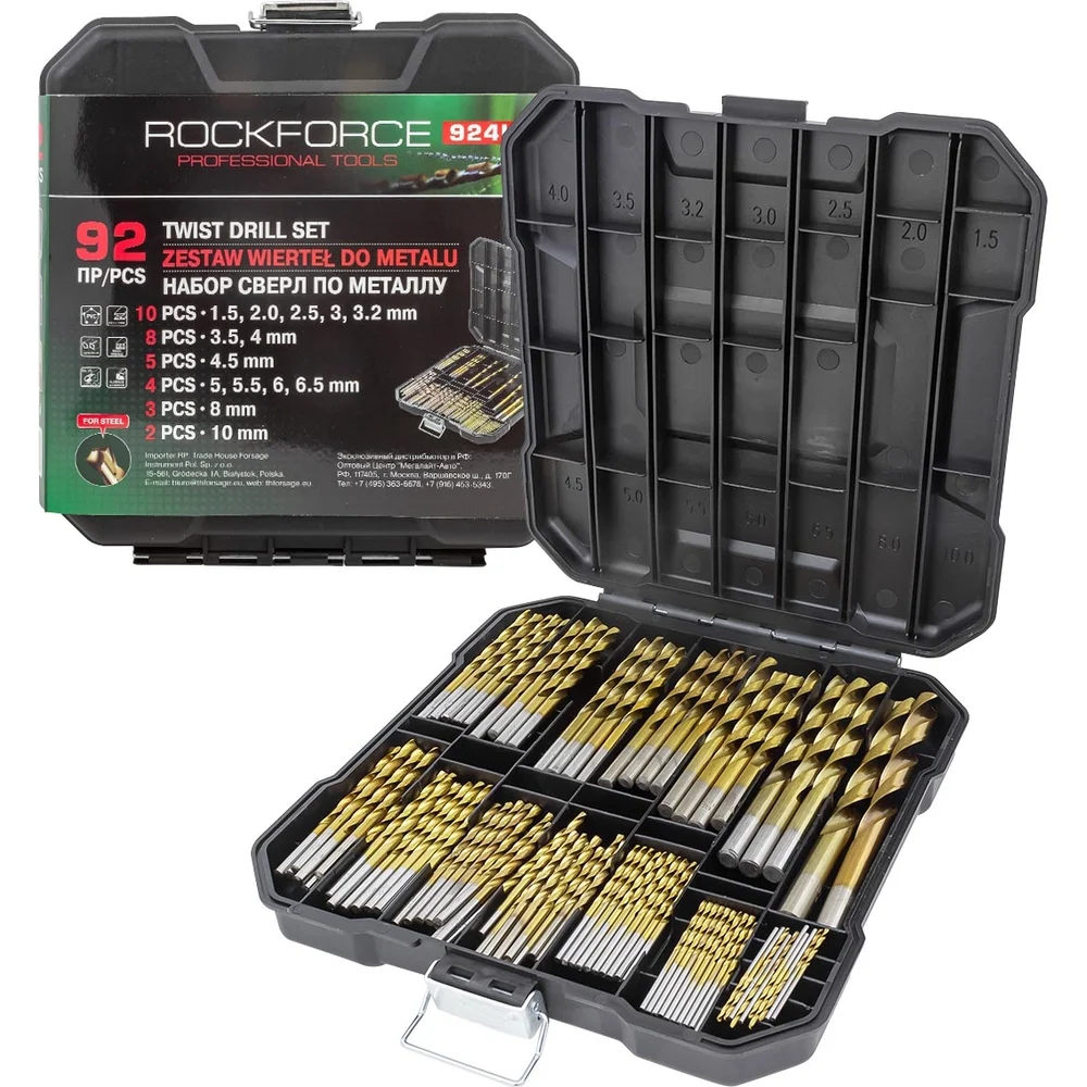 Набор сверел по металлу Rockforce RF-924U92