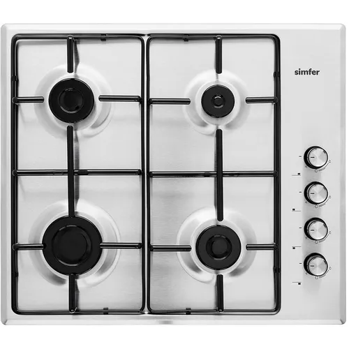Газовая варочная панель Simfer H60Q40M401, 4 конфорки, нержавеющая сталь, серебристый