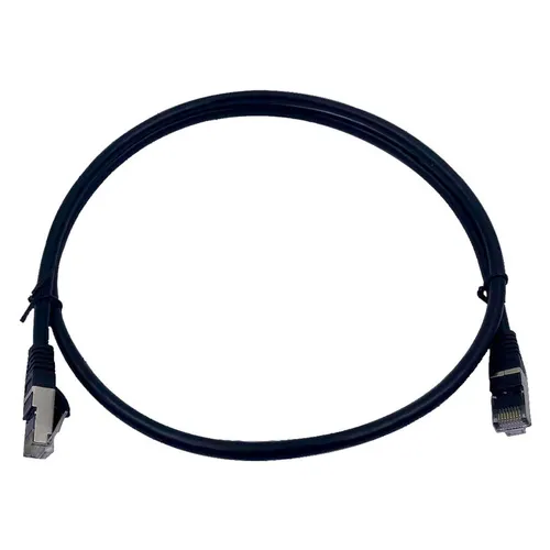 Патч-корд Buro BU-7-1M литой (molded), STP, кат.7, 1м, 4 пары, 28AWG, алюминий омедненный, многожильный, черный
