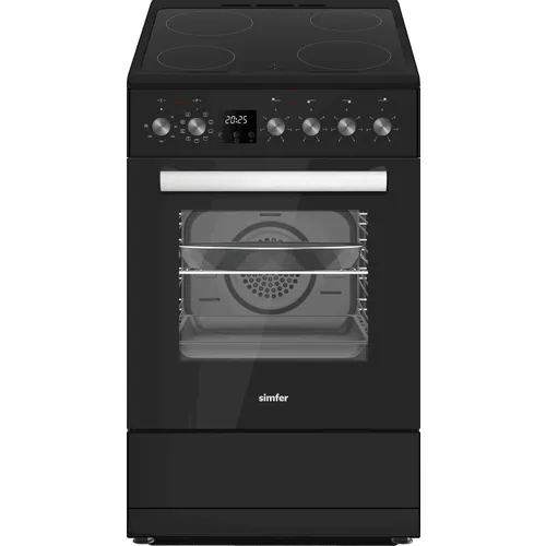 Электрическая плита Simfer F56VB09025, эмалированный металл, электрическая, без крышки, черный