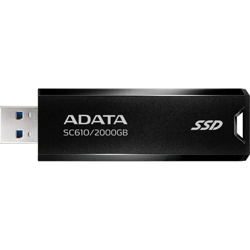 2ТБ Внешний диск SSD A-Data SC610, USB 3.1, запись - 500МБ/с, чтение - 550МБ/с, черный [sc610-2000g-cbk/rd]