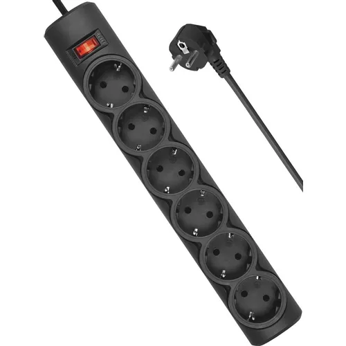 Сетевой фильтр Defender DFS 151, 1.8м, черный [99494]