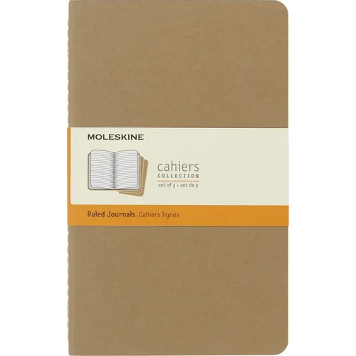 Блокнот Moleskine Cahier Journal, 80стр, в линейку, бежевый [qp416]