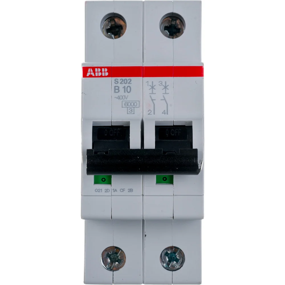 Двухполюсной автоматический выключатель ABB S202 2CDS252001R0105