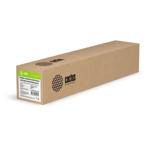 Пленка Cactus CS-PPMS180-61050, для струйной печати, 610мм х 50м, втулка 50.8мм (2"), 180г/м2, белый, покрытие матовое