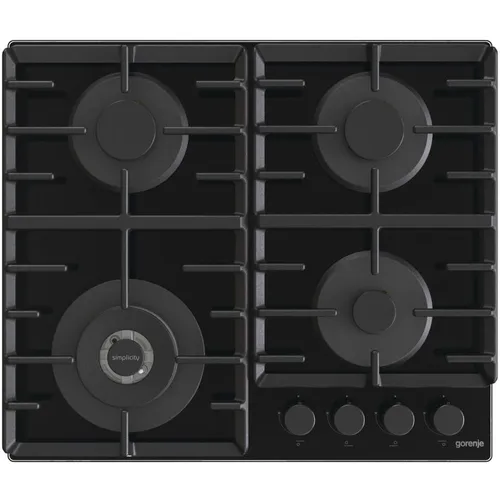 Газовая варочная панель Gorenje Simplicity GTW642SYB, 4 конфорки, закаленное стекло, черный