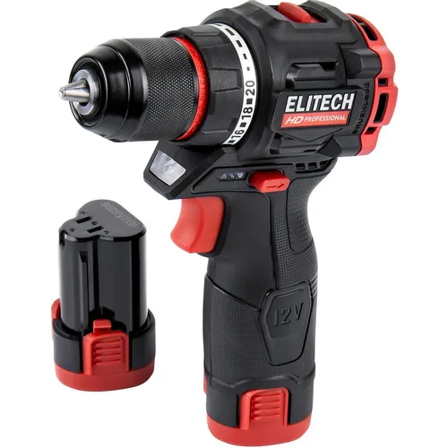 Дрель-шуруповерт Elitech CD 12L2 (E2201.038.01), 2Ач, с двумя аккумуляторами [205713]