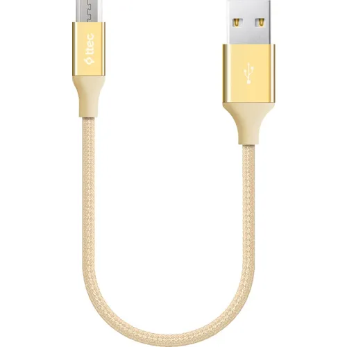 Кабель TTEC 2DK25A, micro USB (m) - USB (m), 0.3м, 2.4A, золотистый