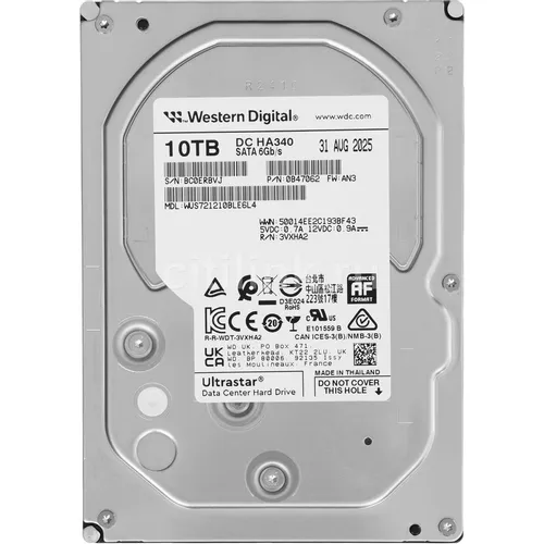 Жесткий диск WD Ultrastar DC HA340 WUS721210BLE6L4, 10ТБ, HDD, SATA III, 3.5" [0b47062]