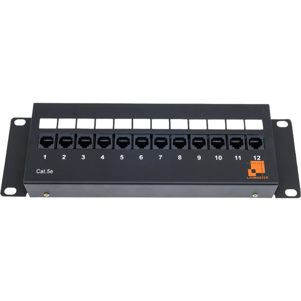 Горизонтальная настенная патч-панель LANMASTER LAN-PPF12U5E/W