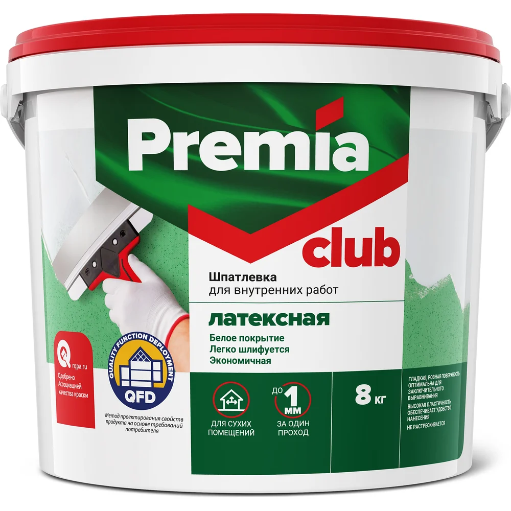 Латексная шпатлевка для внутренних работ Premia Club CLUB О03940