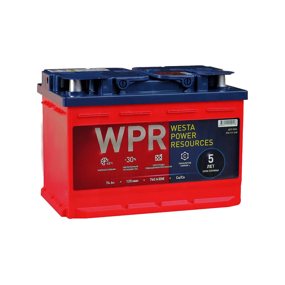 Аккумулятор WPR 6ст 74 VL 1 760 А EN 574111310