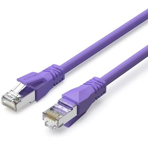 Патч-корд VENTION IBMVY литой (molded), STP, кат.6A, 0.3м, 4 пары, 26AWG, медь, многожильный, фиолетовый