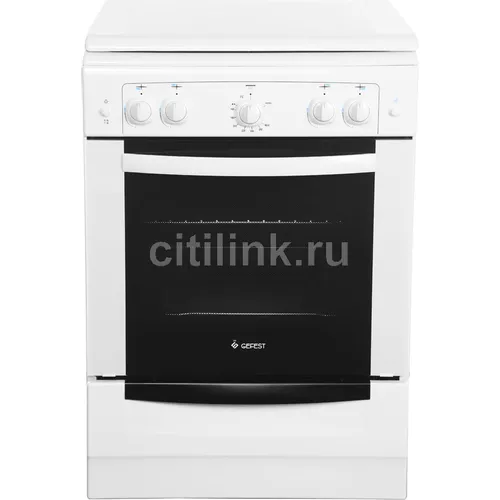 Газовая плита GEFEST 6100-02 0009, газовая духовка, металлическая крышка, чугун, белый [пг 6100-02 0009]