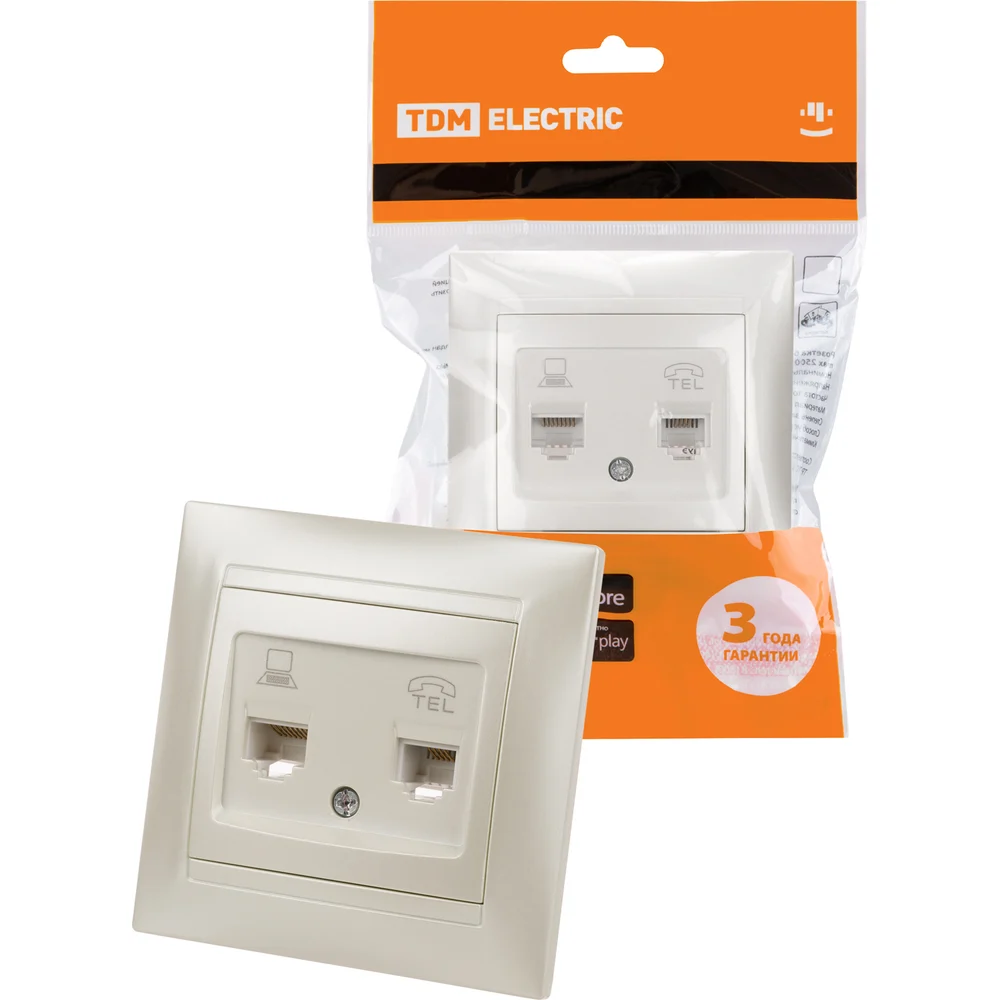 Телефонная розетка TDM ELECTRIC Лама SQ1815-0819