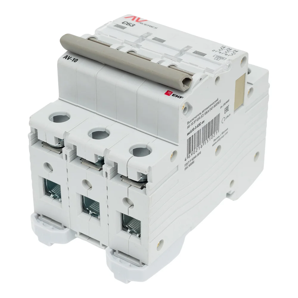 Автоматический выключатель EKF AV-10 AVERES mcb10-3-63C-av