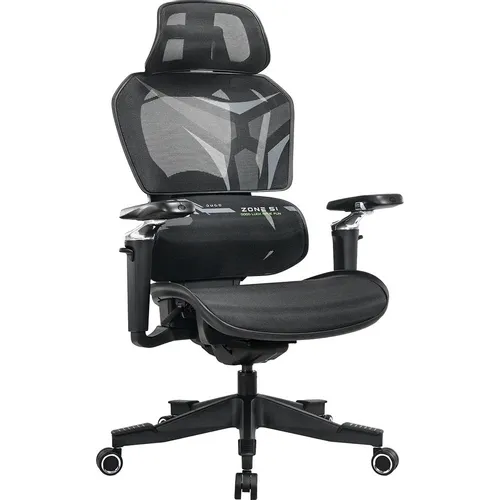 Кресло игровое ZONE 51 Freelancer X7, сетка, до 150кг, регулируемые 5D подлокотники, черный/серый