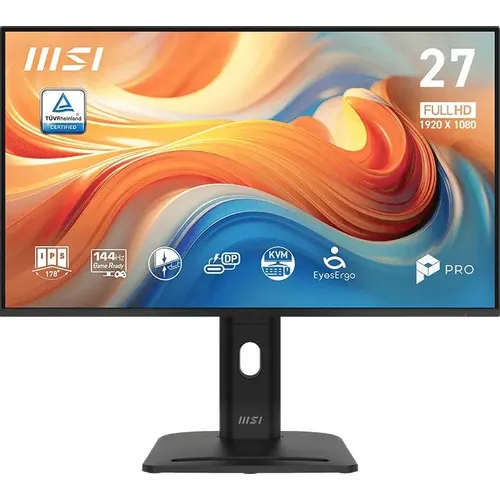 27" Монитор MSI Pro MP275PHG E14, 1920x1080, IPS, 144Гц, 1хHDMI, 1хDP, черный [9s6-3pf79m-005]