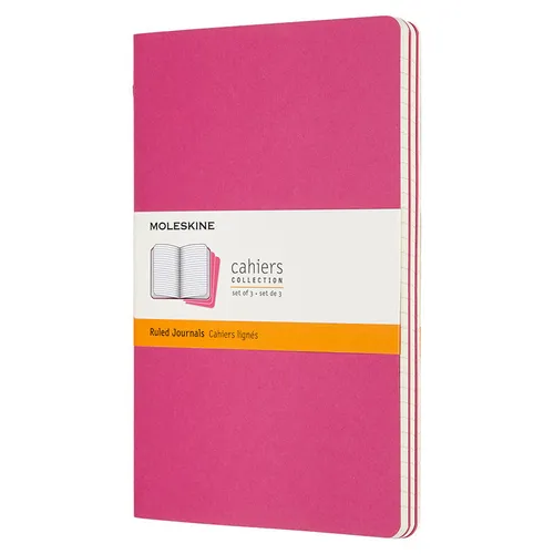 Блокнот Moleskine Cahier Journal, 80стр, в линейку, розовый неон [ch016d17]