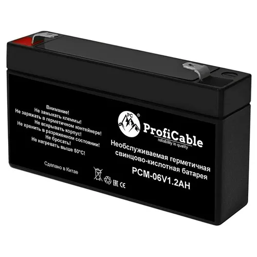Аккумуляторная батарея PROFICABLE PCM-06V1.2AH для ИБП, 6В, 1.2Ач
