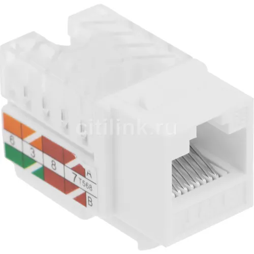 Модуль Lanmaster (TWT-OK45UTP/5E-WH) информ. Keystone RJ45 кат.5E UTP бел. (упак.:1шт)