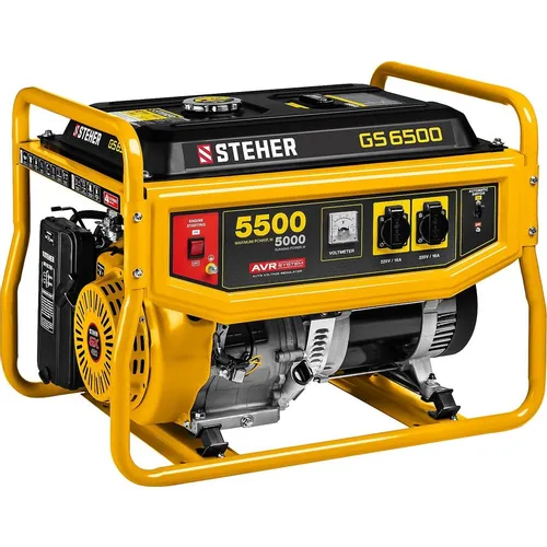 Бензиновый генератор STEHER GS-6500, 220 В, 5.5кВт