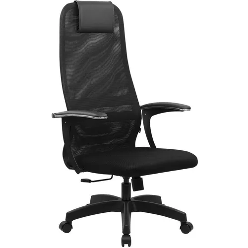 Кресло BRABIX Ultimate EX-801, сетка/ткань, до 120кг, топ-ган, фиксированные подлокотники, черный