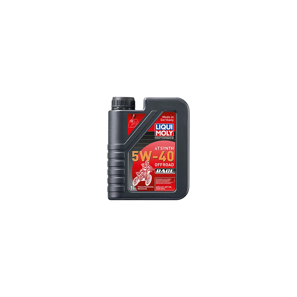 Синтетическое моторное масло 4T для 4-х тактных мотоциклов LIQUI MOLY Motorbike 4T Synth Offroad Race 5W-40 1л 3018