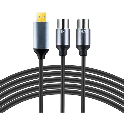 Кабель-переходник аудио PREMIER PCH-258, USB (m) - 2xDIN 5-pin (m), 1.8м, GOLD, черный