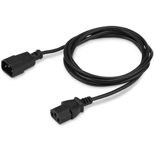 Кабель-удлинитель питания Buro IEC C13 (прямой) - IEC C14 (прямой), 3x0.35 мм2, 1.8м, пакет, черный [an23-1008]
