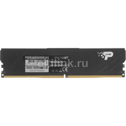 Оперативная память Patriot Signature Premium PSP516G560081H1 DDR5 - 1x 16ГБ 5600МГц, DIMM, Ret