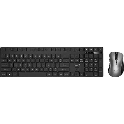 Комплект (клавиатура+мышь) Genius KM-8216S, USB, беспроводной, черный и серебристый [31340018402]